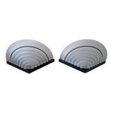 Pair of Italian design wall sconces in glass, art deco style.