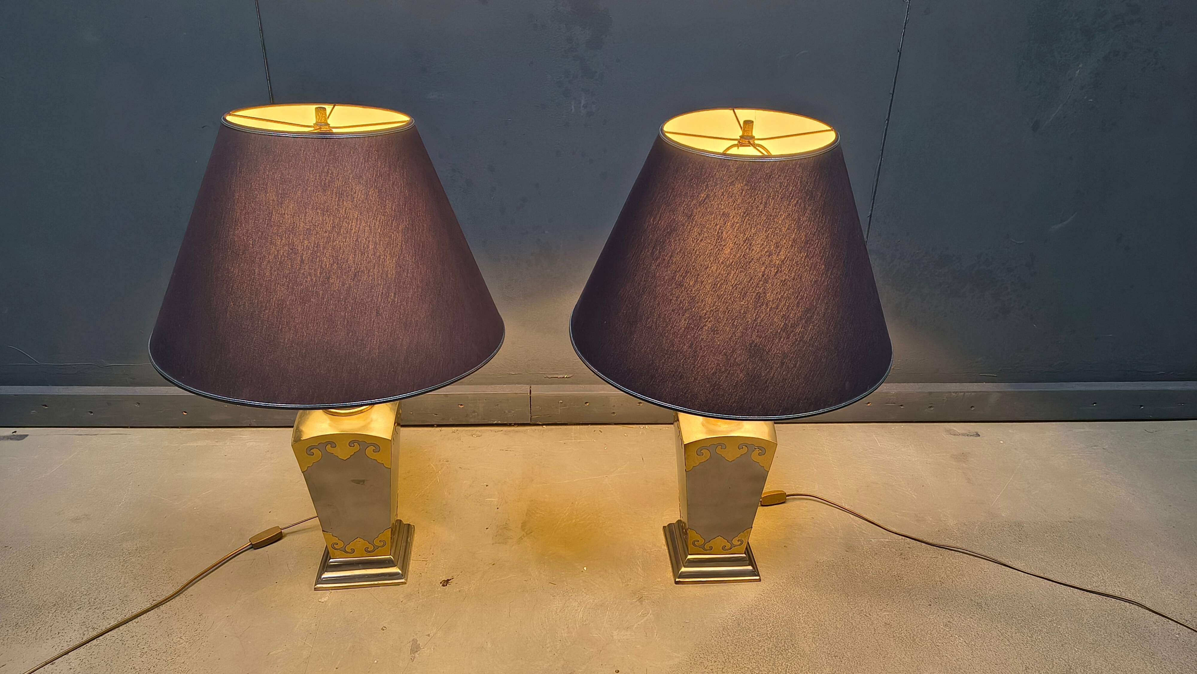 Lampes de table en étain vintage, années 1970 - ensemble de 2