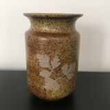 Vase en grès émaillé décor feuillage