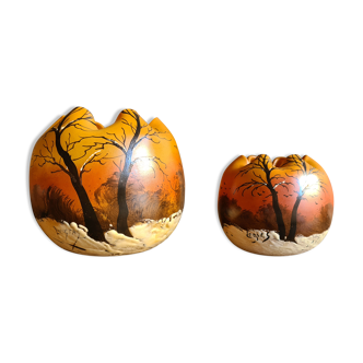 Pair of vases "snowballs" by François-Theodore Legras