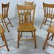 Set of 6 Antique Rustic Wooden Dining Chairs 1900