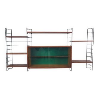 Vintage 1960s Scandinavian teak wall-mounted bookshelf shelves