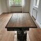 Vintage industrial desk W.M. Cissell, USA, wood and metal top
