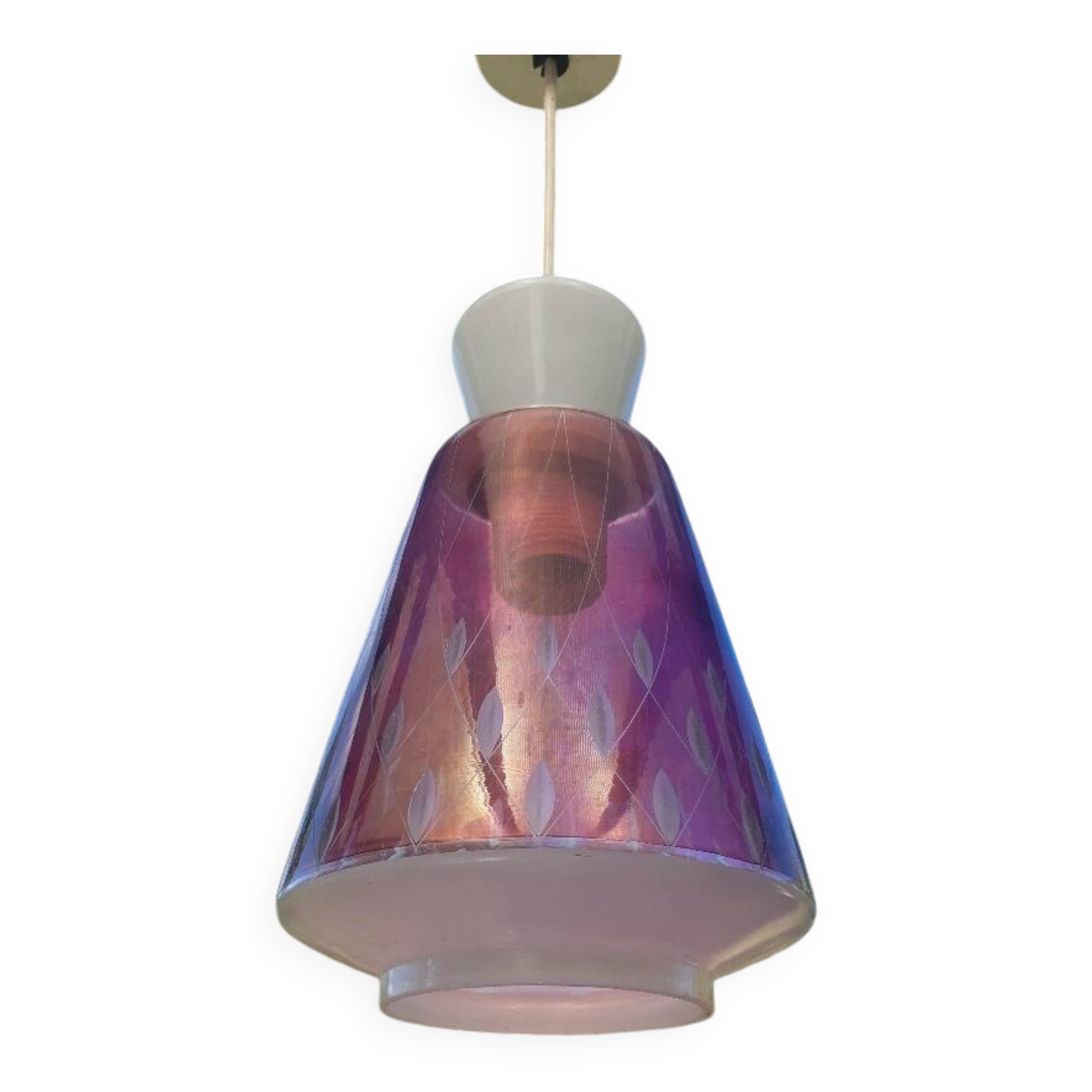 Vintage cut glass pendant light
