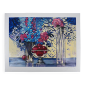 Michel Henry: Bluish still life, original signed silkscreen print