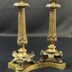 Pair of gilt and chiseled bronze candlesticks from the Restoration period