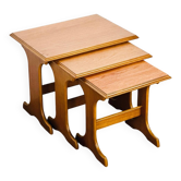 Table basse scandinave gigogne en teck 1960