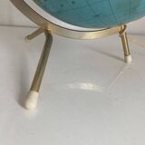 Globe vintage 1963 terrestrial Taride tripod glass world map - 28 cm
