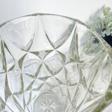 Vintage glass vase with geometric pattern