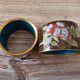 Duo de ronds de serviette vintage en émail cloisonné chinois