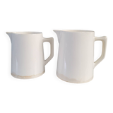Pair of Digoin porcelain pitchers