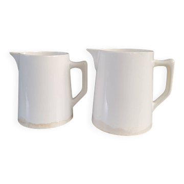 Pair of Digoin porcelain pitchers