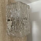 Vintage wall lamp molded glass 70s
