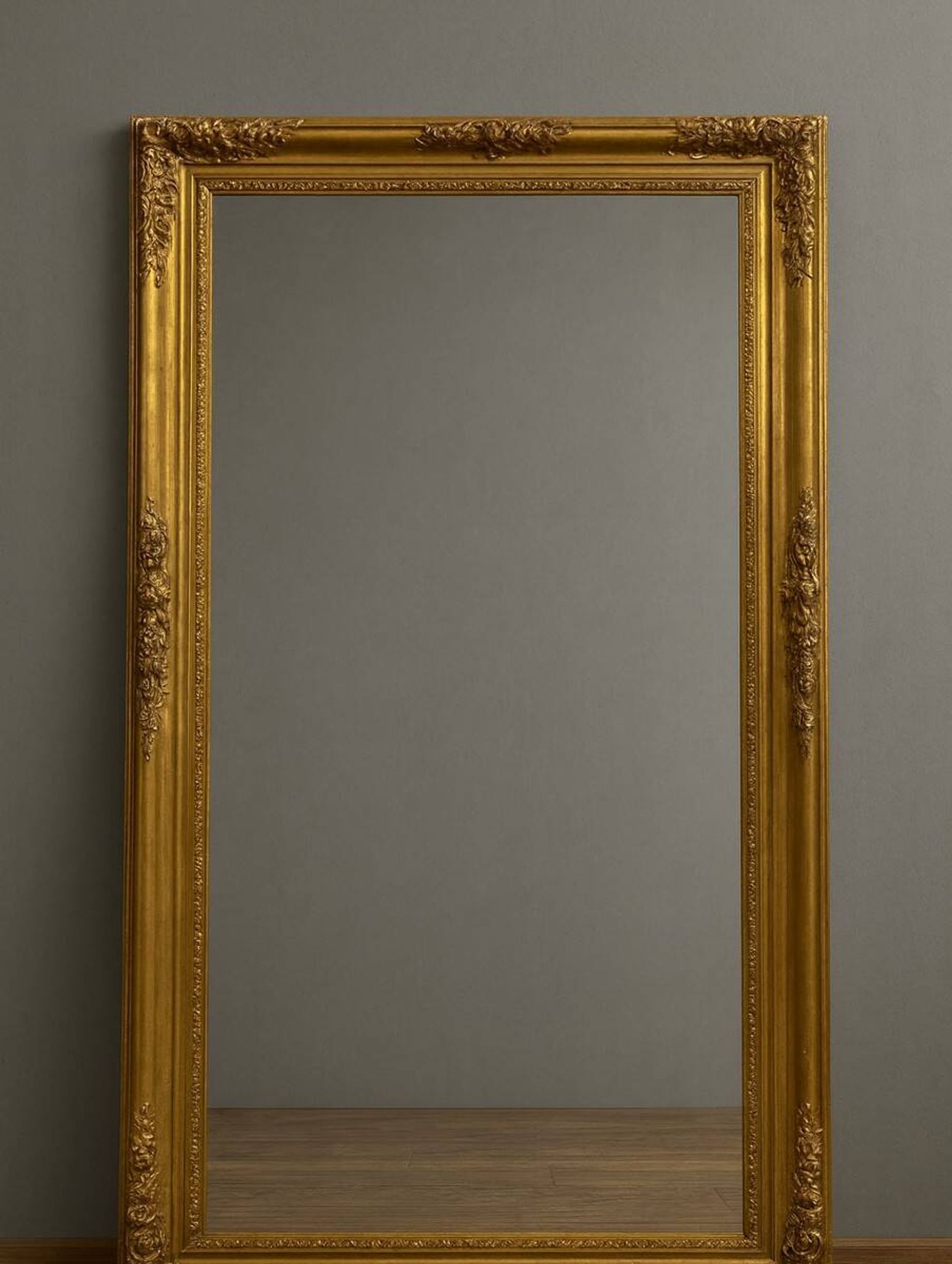 Empire period mirror in wood and gilded stucco circa 1810-1820