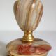 Pair of vintage onyx brass candlesticks