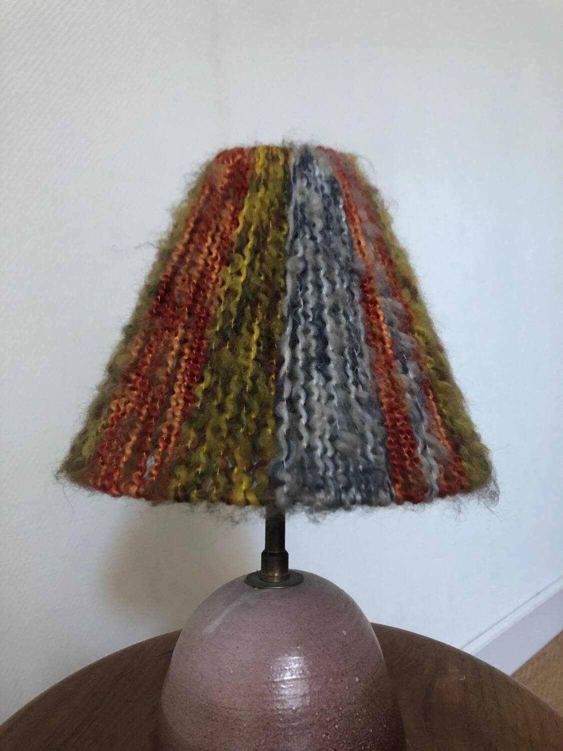Ceramic and wool lamp