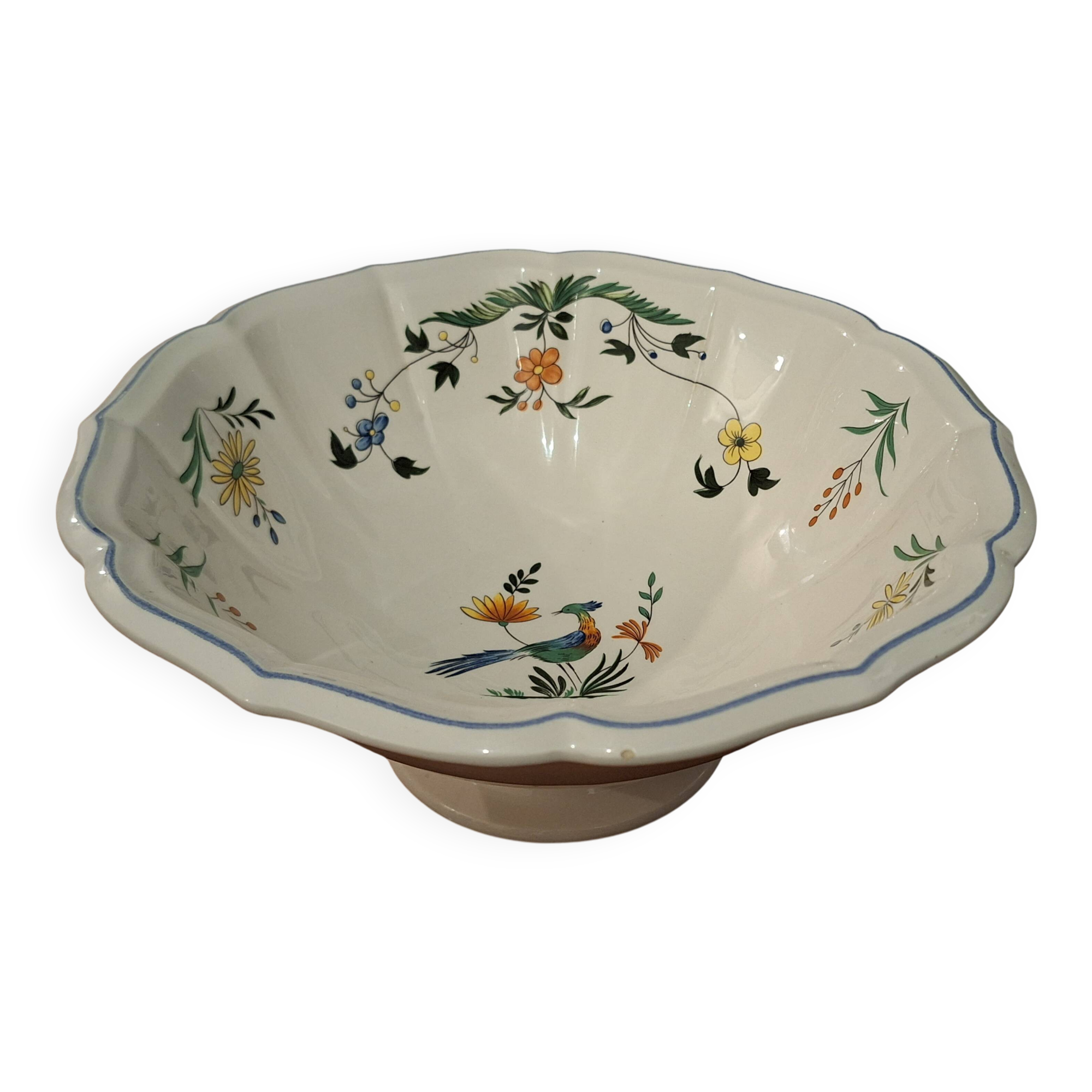 Saladier Porcelaine de Gien Oiseaux du Paradis