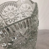 Old vintage chiseled cut glass vase
