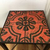 Pair modernist ceramic and metal tables, from the Cloutier Brothers, from the 1960s