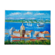 Oil on canvas painting representing Saint Tropez south of the vintage France