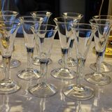 Set of 10 crystal walking glasses, eighteenth period, very beautiful condition.