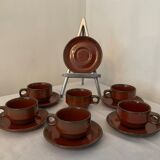 Vintage coffee set in enamelled ceramic 70s