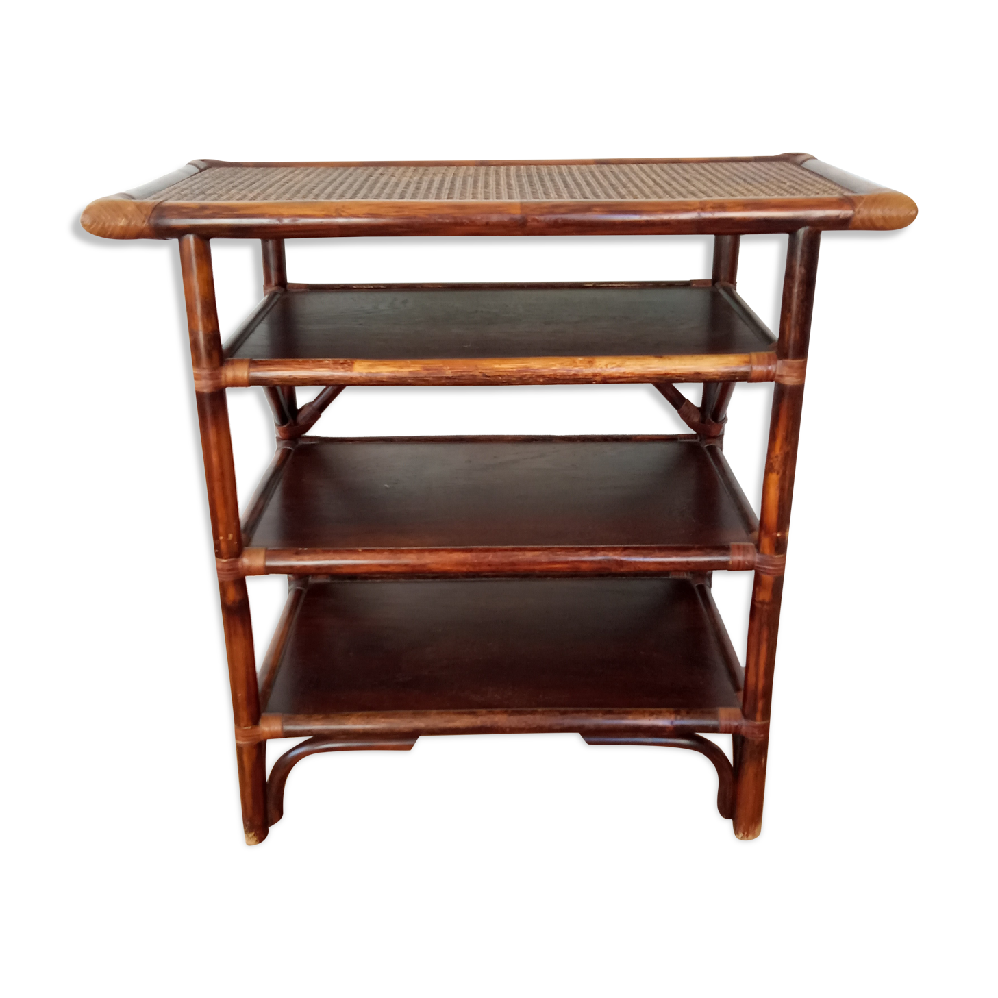 Rattan side table from the 70s/80s