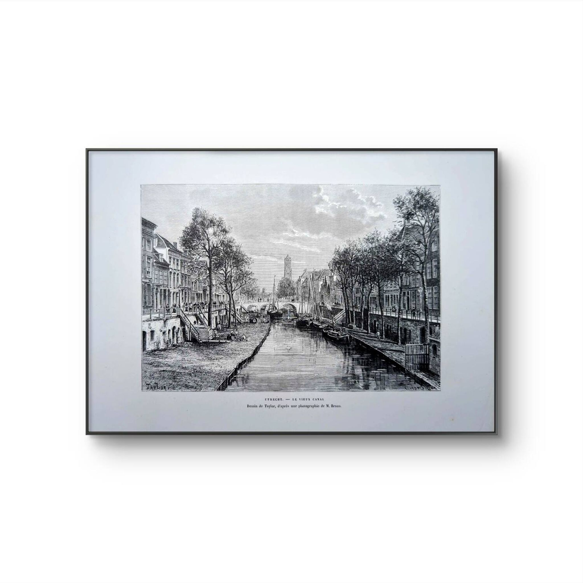 Utrecht, Netherlands, Vintage engraving, printed in 1879.