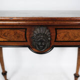 Antique game table with extention, of mahogany and walnut, 1860s