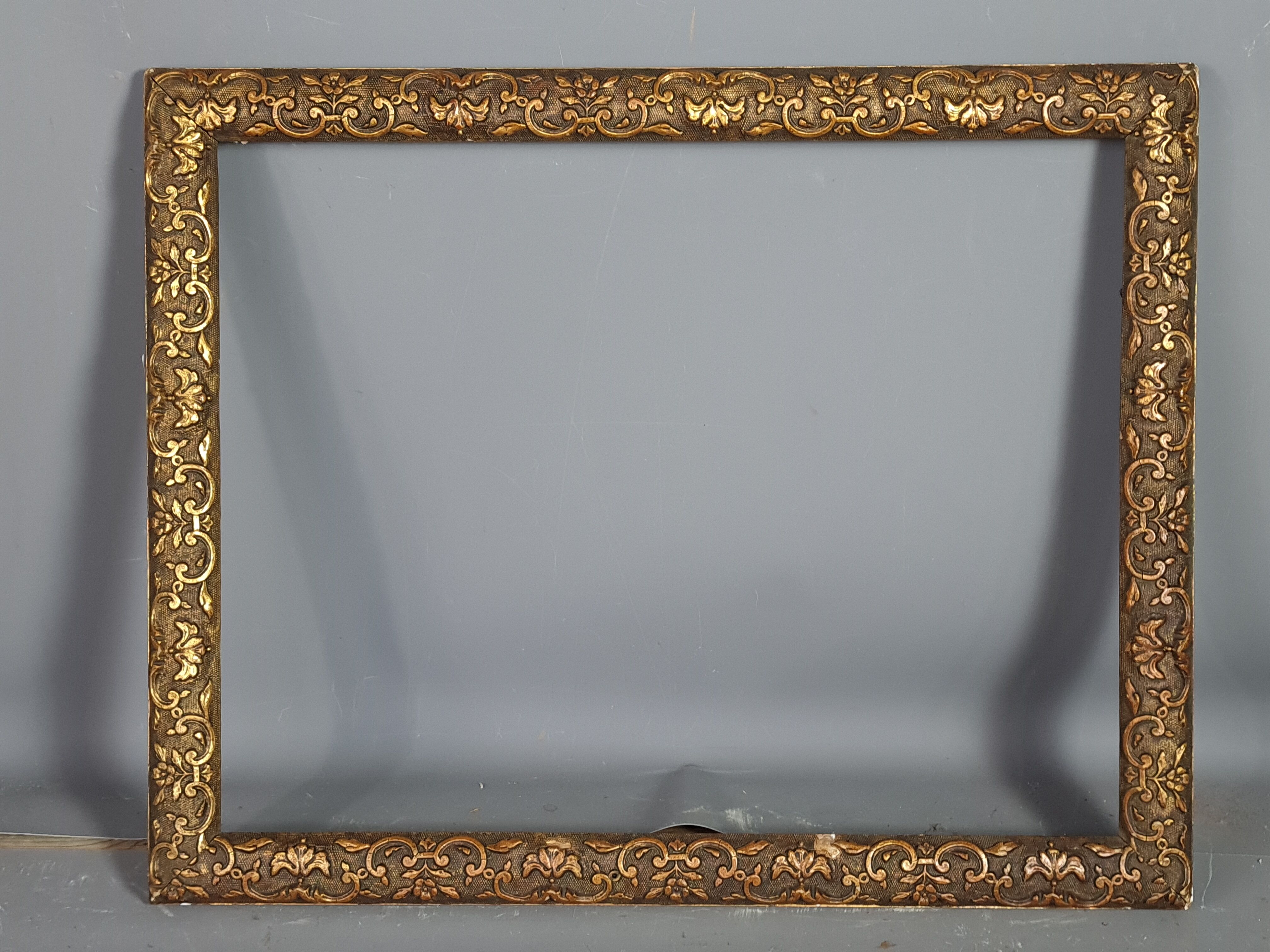 Old frame gilded stucco wood 47x38 foliage 42x32.9 cm Louis XIV SB style