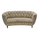 1970s, Danish 3 seater curved sofa, original multicolor furniture fabric.