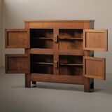 Four-door solid oak sideboard – France, 1960s