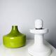 Sculptural Table Lamp In Green And Opal Glass By Dijkstra Lampen, The Netherlands 1960S