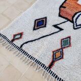 Handwoven terracotta wool rug 150/250cm