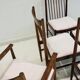 Set of six wooden dining chairs Arne Vodder Model No 422 with fabric upholstery.