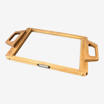 Top in wood and transparent glass