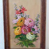 Bouquet painting with gouache