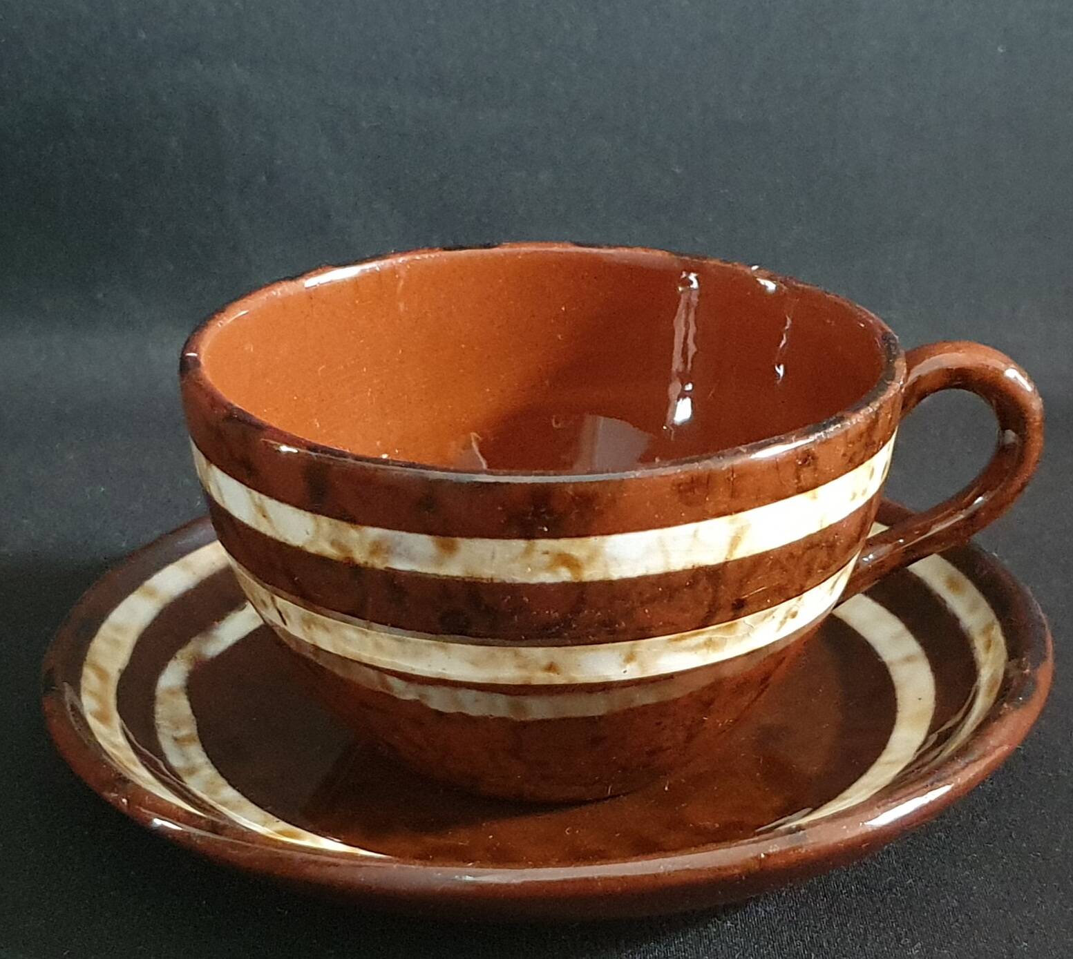 "Mary" Sarreguemines trio of cups