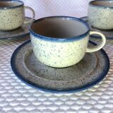 Blue glazed ceramic coffee cups
