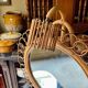 Bamboo, rattan and mirror dressing table with lighting in the style of Audoux-Minet, 1960s.