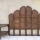 Rattan headboard and bedside table and caning