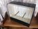 Old small bird cage caoa wood + metal + plastic tray vintage