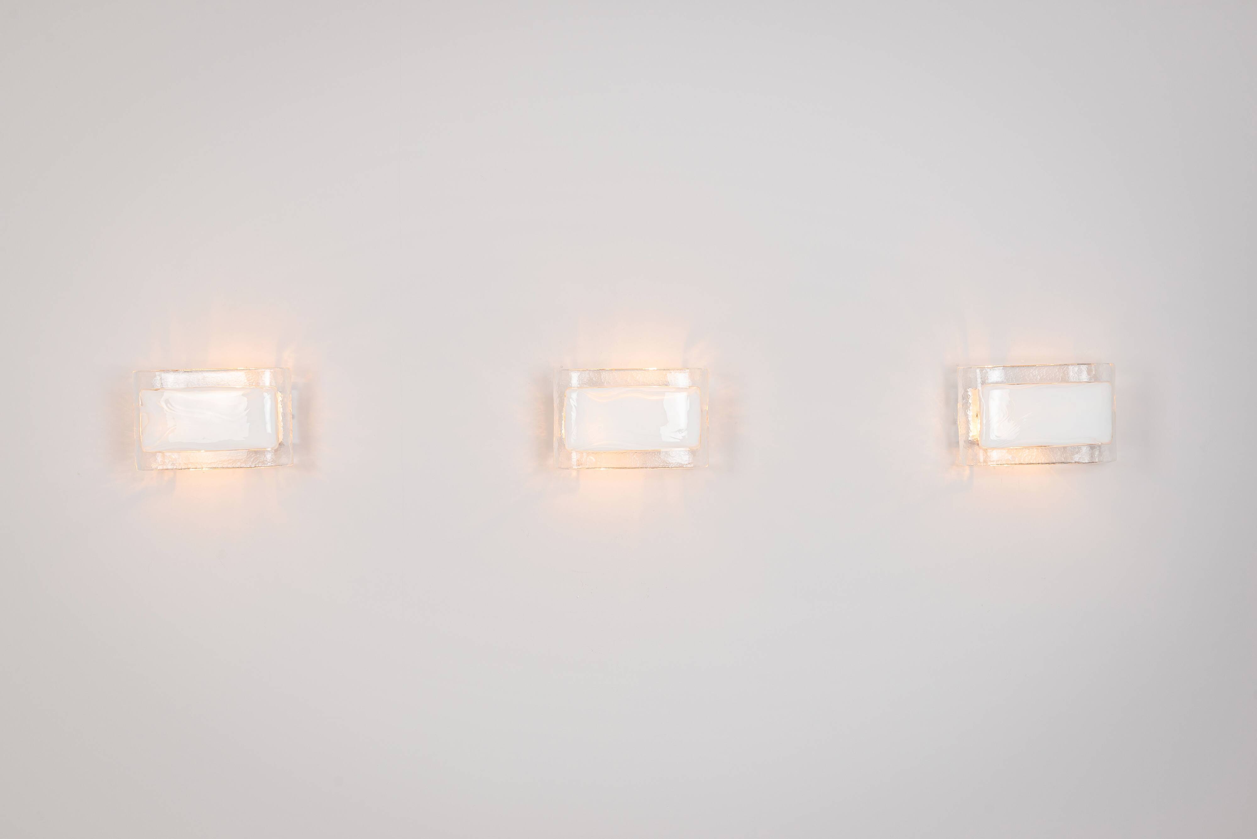 Set of three La Murrina wall lamps in Murano glass