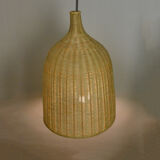 Ceiling lamp with a wicker shade, Denmark, 1970s