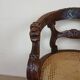 Renaissance style office chair in solid oak circa 1850