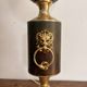 Ancien Lampe Style Neo classique Empire Lion Balthazar Globe Verre