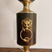 Antique Neo-Classical Empire Lion Balthazar Glass Globe Lamp