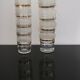 Set of 5 water glasses and 5 aperitif glasses with granite decorations and gold edging from the 1950s