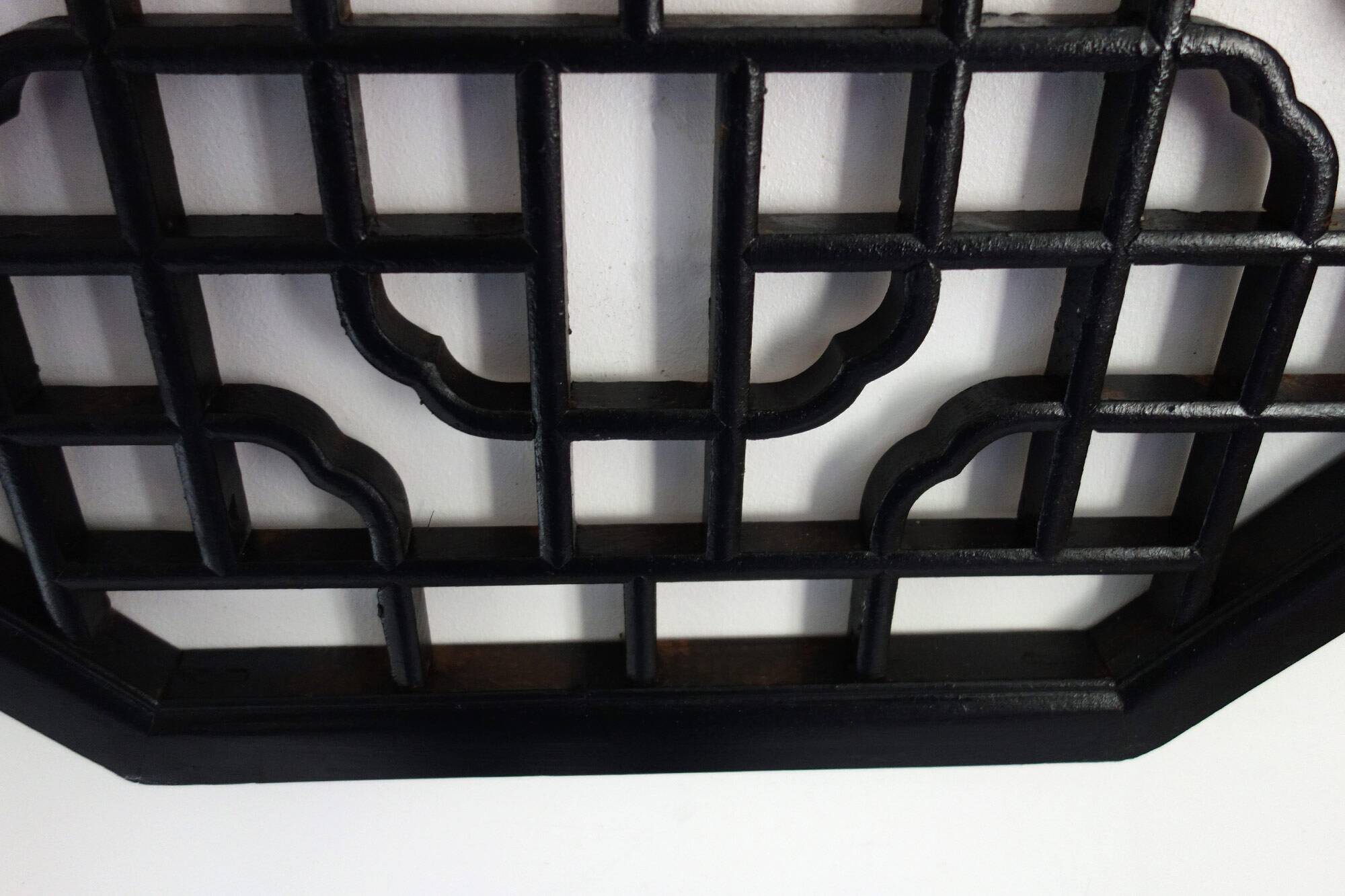 Octagonal wall panel, carved wood, mid-20th century, China