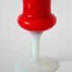 Orange-red opaline vase, 1960, 23 x 11 cm